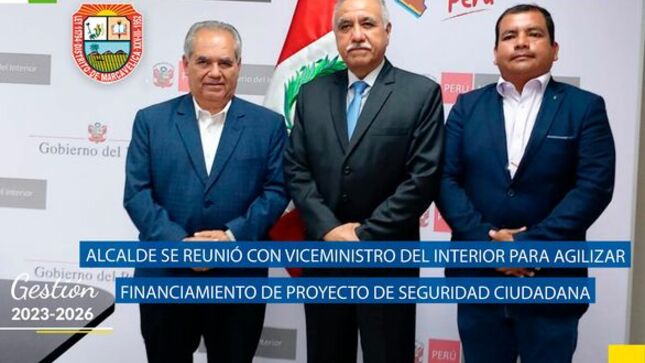 Alcalde Se Reunió Con Viceministro Del Interior Para Agilizar Financiamiento De Proyecto De Seguridad Ciudadana