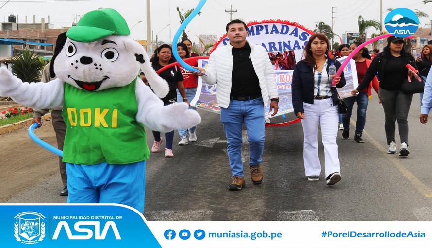 Alcalde Inaugura olimpiadas escolares en la I.E.P 20125 Nuestra señora del Rosario