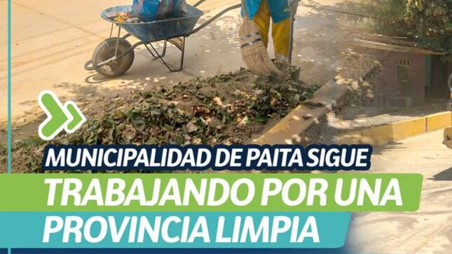 Municipalidad de Paita sigue trabajando por una provincia limpia