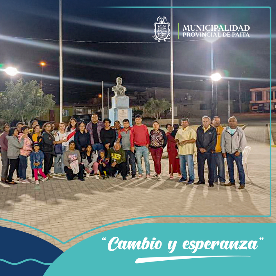 Municipalidad de Paita mejoró la iluminación del parque del A.H Juan Valer Sandoval