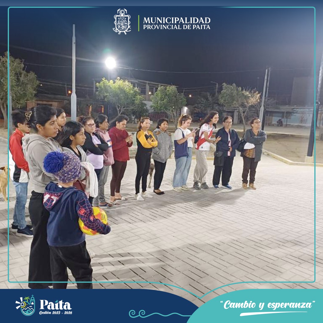 Municipalidad de Paita mejoró la iluminación del parque del A.H Juan Valer Sandoval