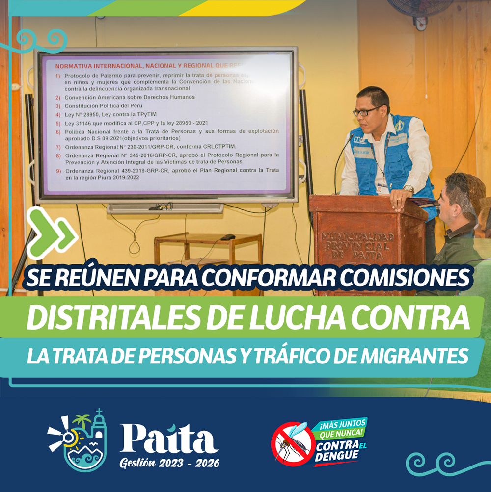 Se reúnen para conformar comisiones distritales de lucha contra la trata de personas y tráfico de migrantes