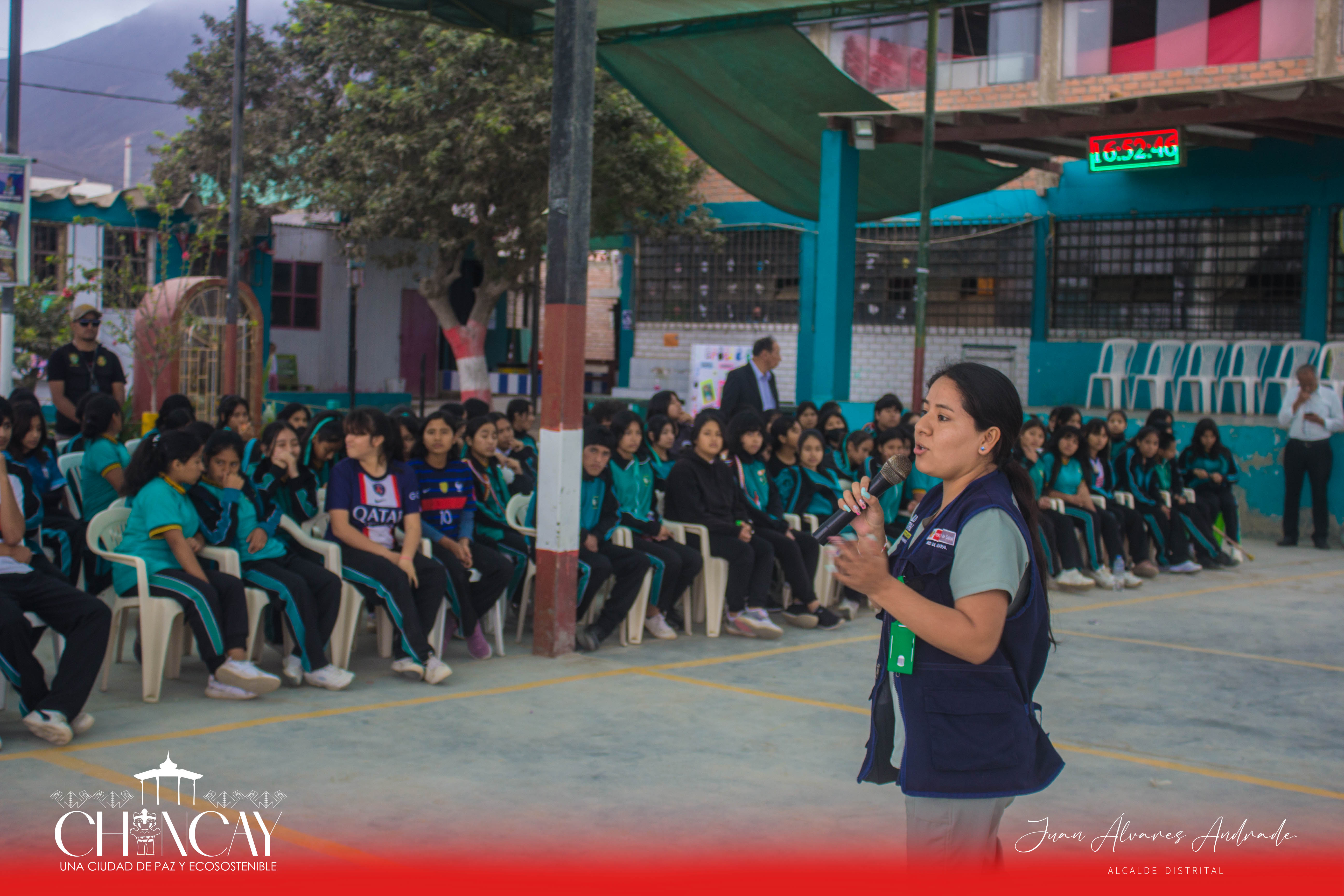 La primera charla de esta campaña tuvo lugar en la Institución Educativa Pública 20393 Túpac Amaru de Pampa Libre, ubicada en Chancay