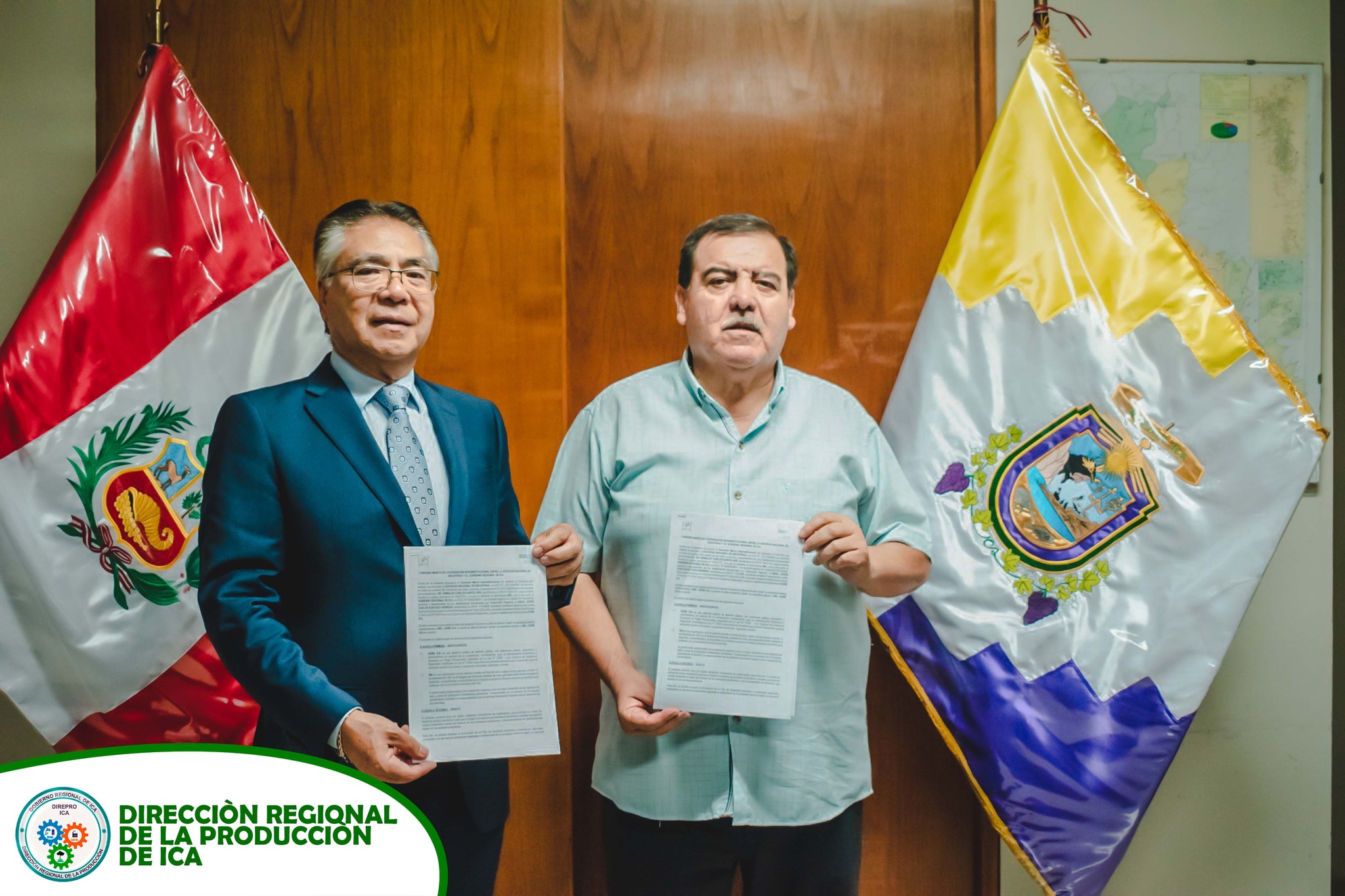 La Suscripción del Convenio de Cooperación Insterinstitucional entre la Sociedad Nacional de Industria y el GORE ICA.
