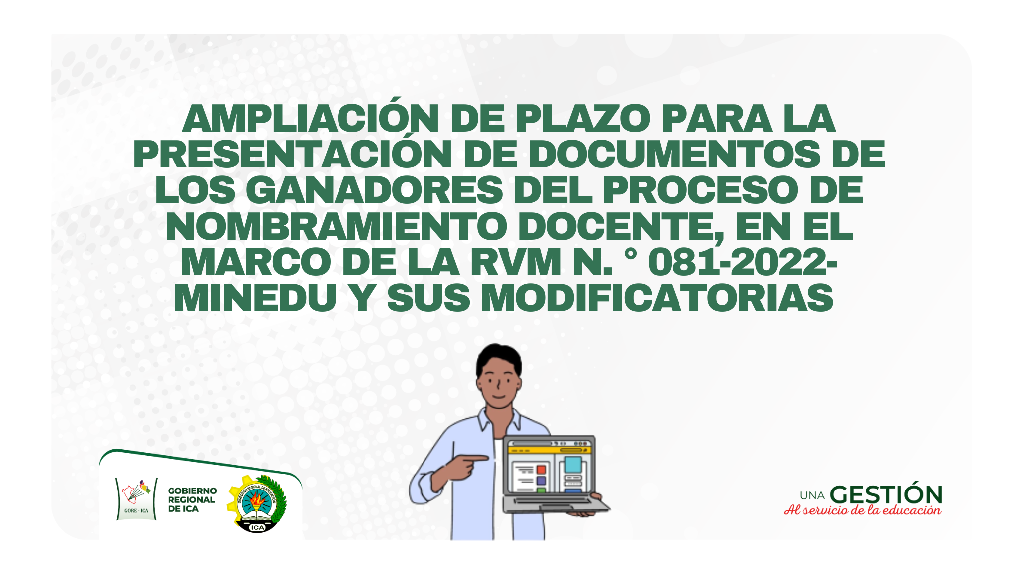 Ampliación del plazo para la presentación de documentos de los ganadores del proceso de nombramiento docente
