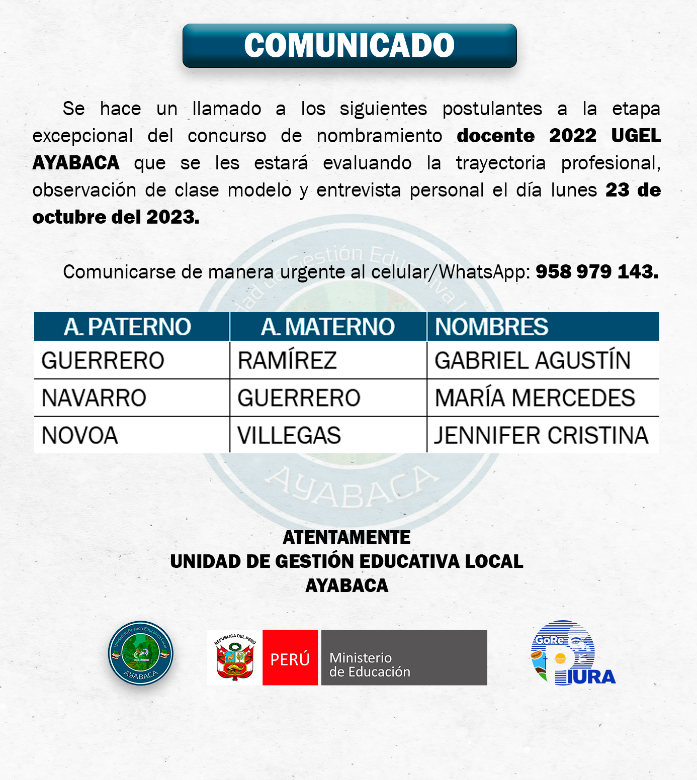 Comunicado