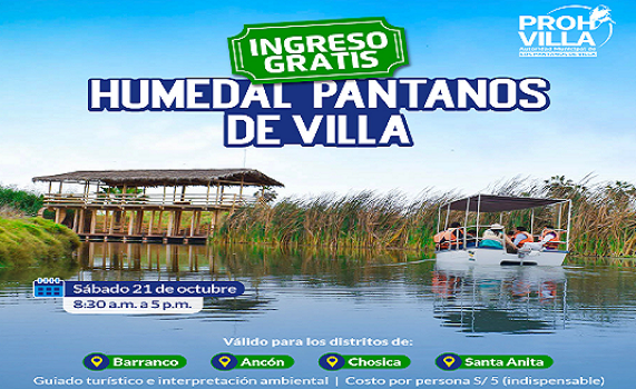 ☝️ Mañana sábado 21 de octubre tendrán 𝐈𝐍𝐆𝐑𝐄𝐒𝐎 𝐆𝐑𝐀𝐓𝐈𝐒! al #HumedalPantanosDeVilla por ser mes de su aniversario Distrital 🥳.