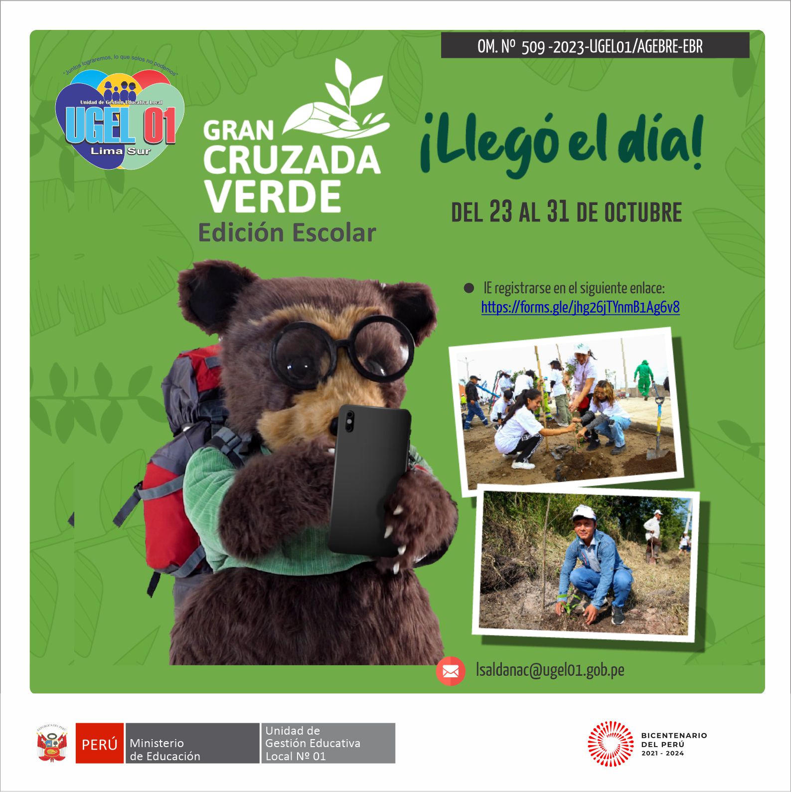 IE Participan en campaña “Gran Cruzada Verde” edición Escolar
