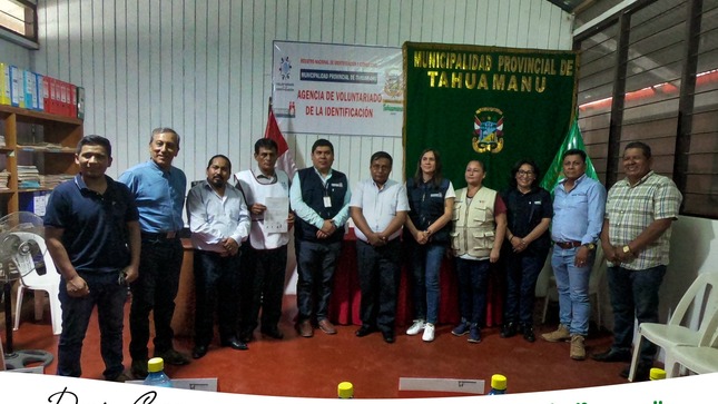 MUNICIPALIDAD PROVINCIAL DE TAHUAMANU REALIZO LA INAUGURACION DE UNA AGENCIA DE VOLUNTARIADO DE LA IDENTIFICACION DEL RENIEC.