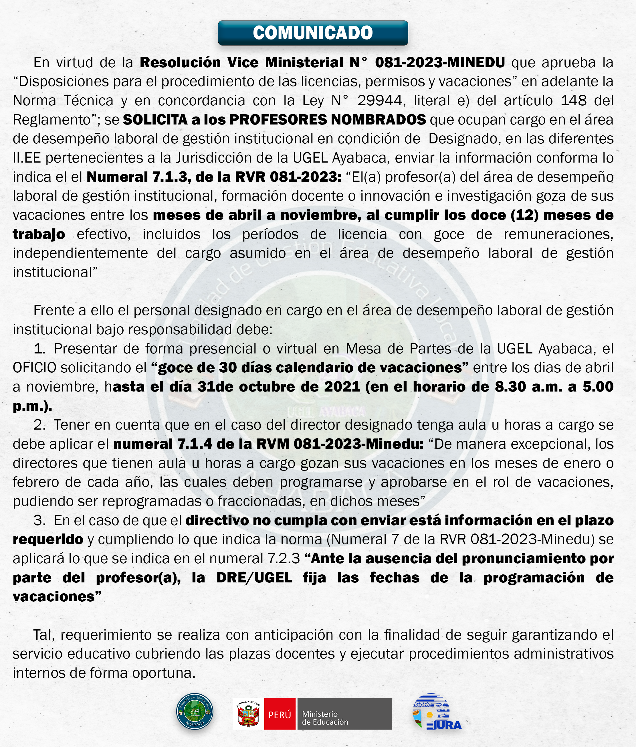 comunicado