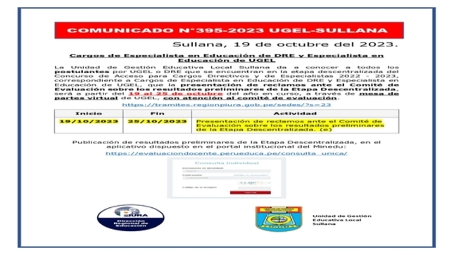 Comunicado N°395-2023