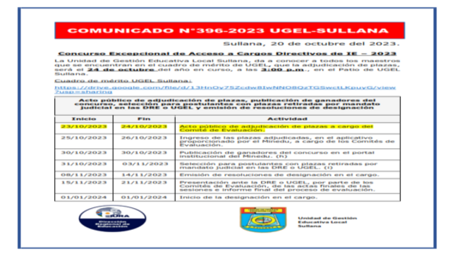 Comunicado N°396-2023