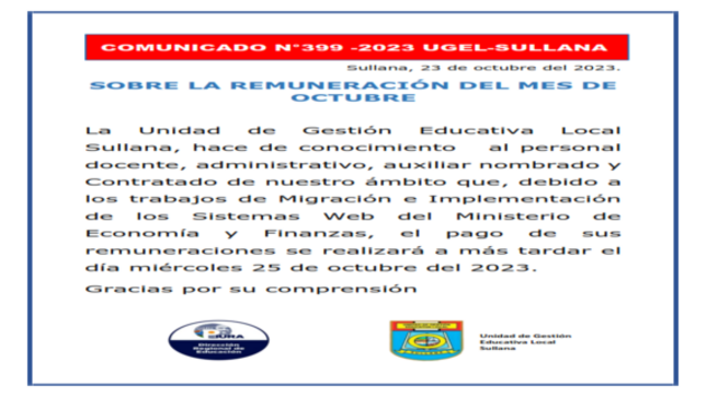 Comunicado N°399-2023