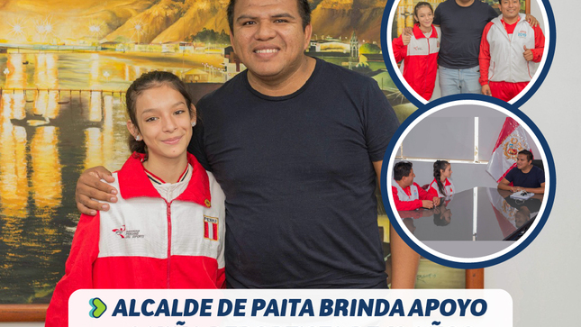 Alcalde de Paita brinda apoyo a niña deportista de 12 años