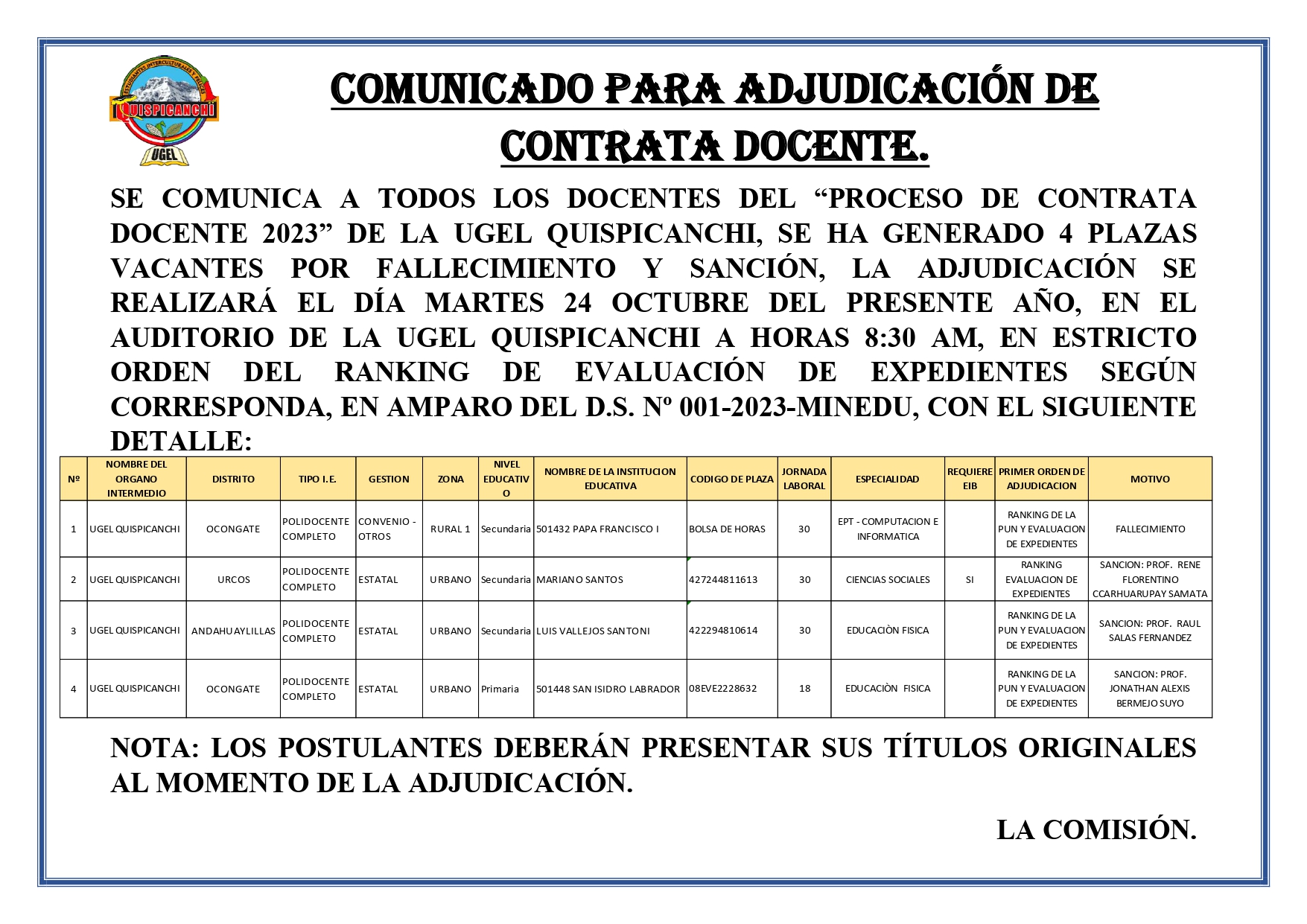 comunicado