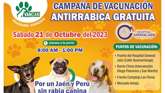 Campaña de vacunación antirrábica canina gratuita (Vancan) 2023