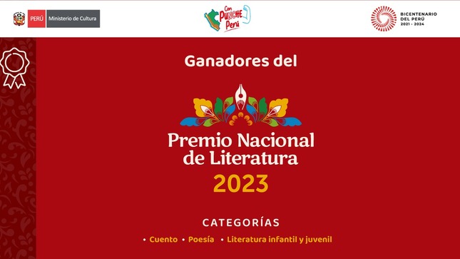Ministerio de Cultura anuncia las obras ganadoras y menciones especiales del Premio Nacional de Literatura 2023