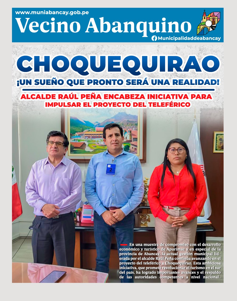 MPA: Alcalde Raúl Peña Encabeza Iniciativa Para Impulsar El Proyecto Del Teleférico A Choquequirao: ¡Un Sueño Que Pronto Será Una Realidad!