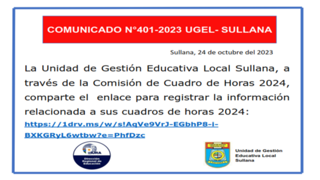 Comunicado N°401-2023
