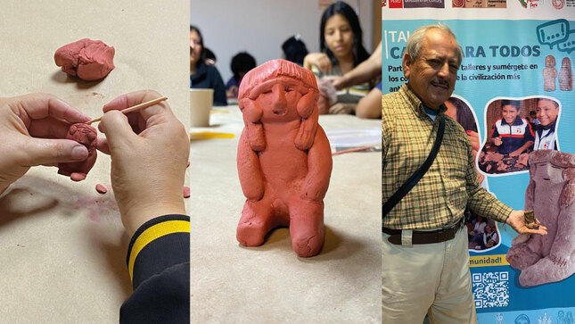 Niños, jóvenes y adultos aprendieron a elaborar esculturas de Caral