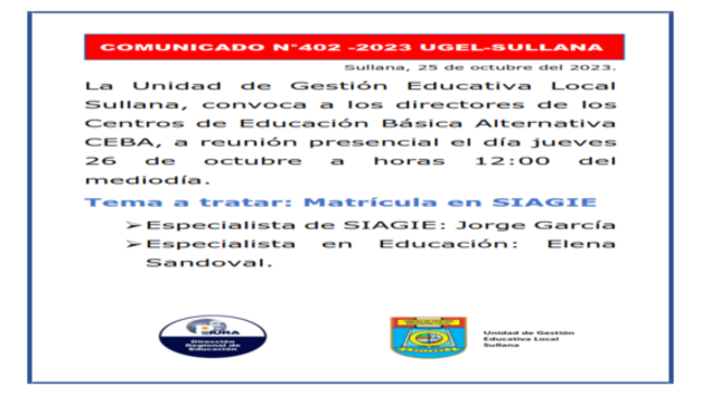 Comunicado N°402-2023