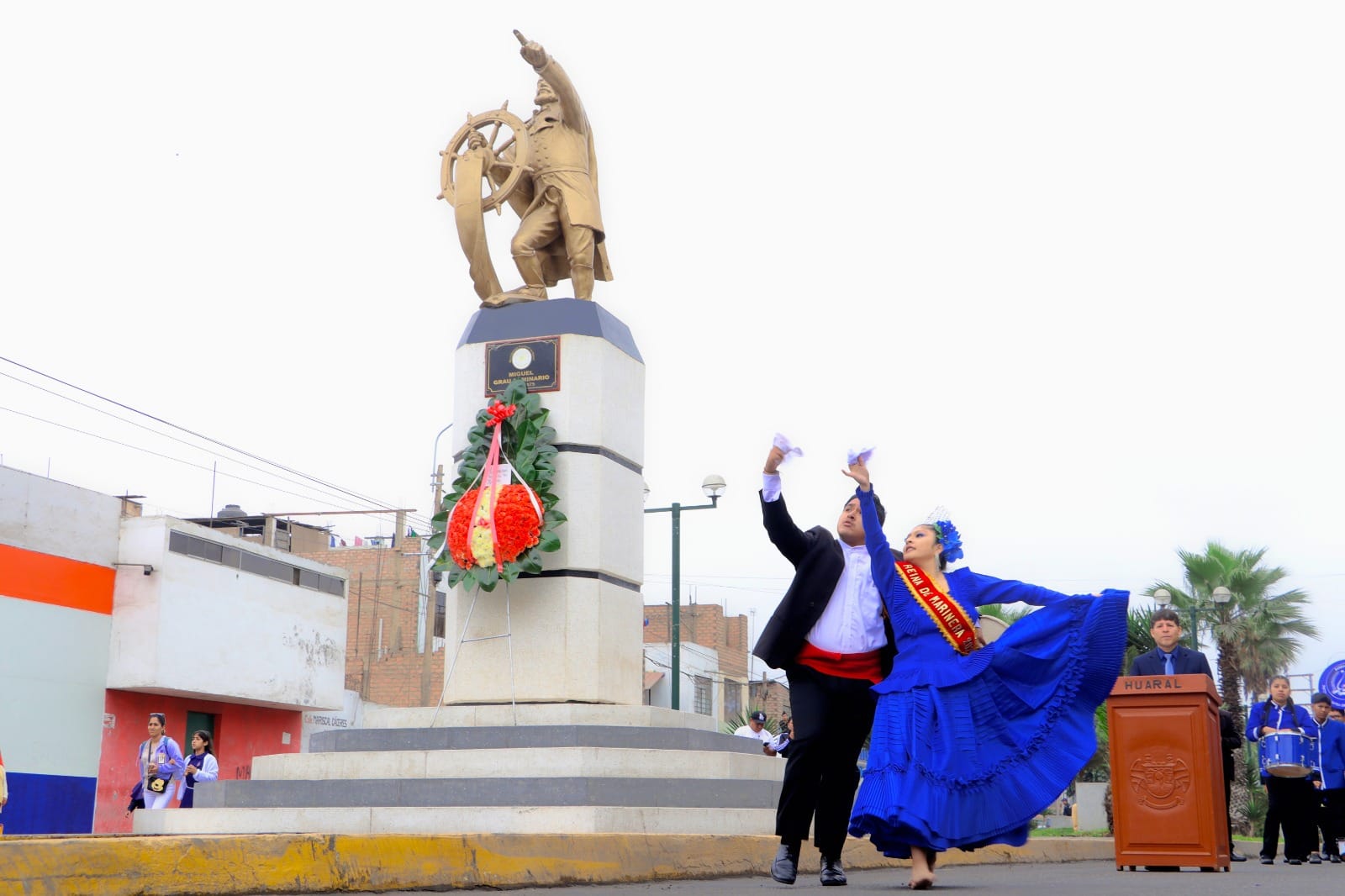 La Municipalidad de Huaral saluda a la Marina de Guerra del Perú en su día y conmemora el 144 aniversario del Combate Naval de Angamos, donde se inmoló el héroe nacional Miguel Grau