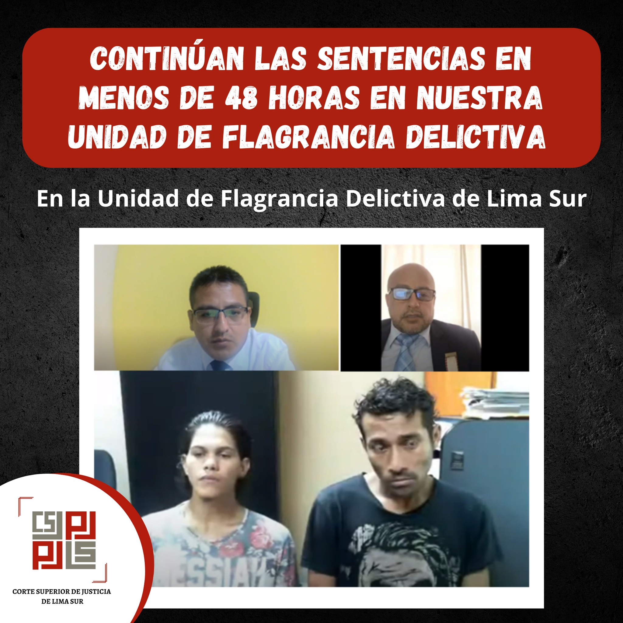 Continúan las sentencias en menos de 48 horas en nuestra Unidad de Flagrancia Delictiva 