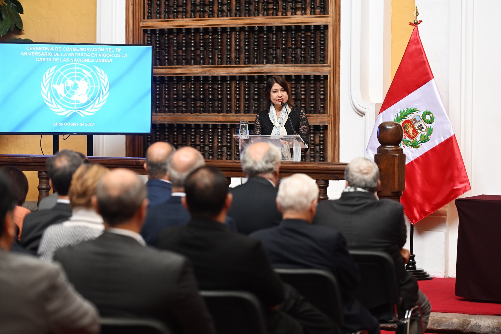Canciller Gervasi ofreció discurso en el 78° aniversario de la entrada en vigor de la Carta de las Naciones Unidas.