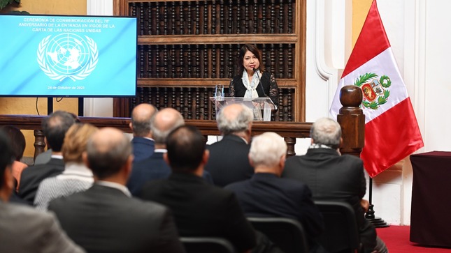 Canciller Gervasi ofreció discurso en el 78° aniversario de la entrada en vigor de la Carta de las Naciones Unidas. 