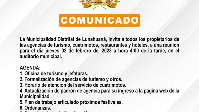 🟠Comunicado a todo el Público en General🟠