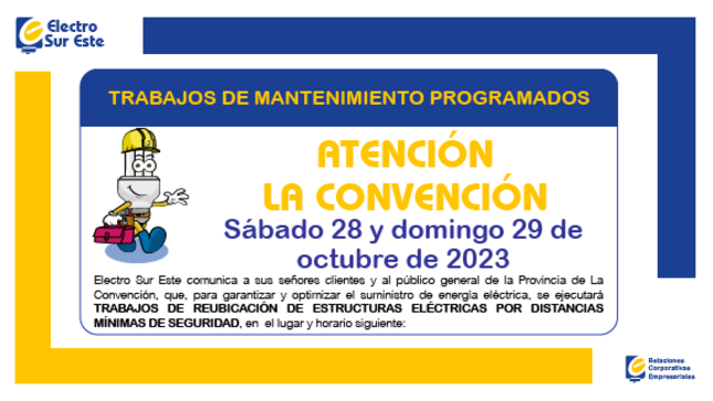 ¡ATENCIÓN LA CONVENCIÓN! CORTE PROGRAMADO

