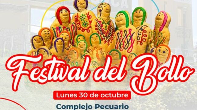 Invitamos a toda la población a participar en nuestro "Fetival del Bollo" en la Complejo Pecuario Iscoconga. Además, tendremos una gran variedad de panes para el deleite de todos nuestros visitantes. 
Dato: Esta actividad se desarrollará en el marco de compartir con los ganaderos y asistentes. Las festividades en la ciudad tienen otro cronograma. 
🗓️Lunes 30 de octubre 
🕑8:00 a. m. a 1:00 p. m. 