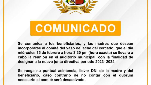 🟠Comunicado a todo el Público en General🟠