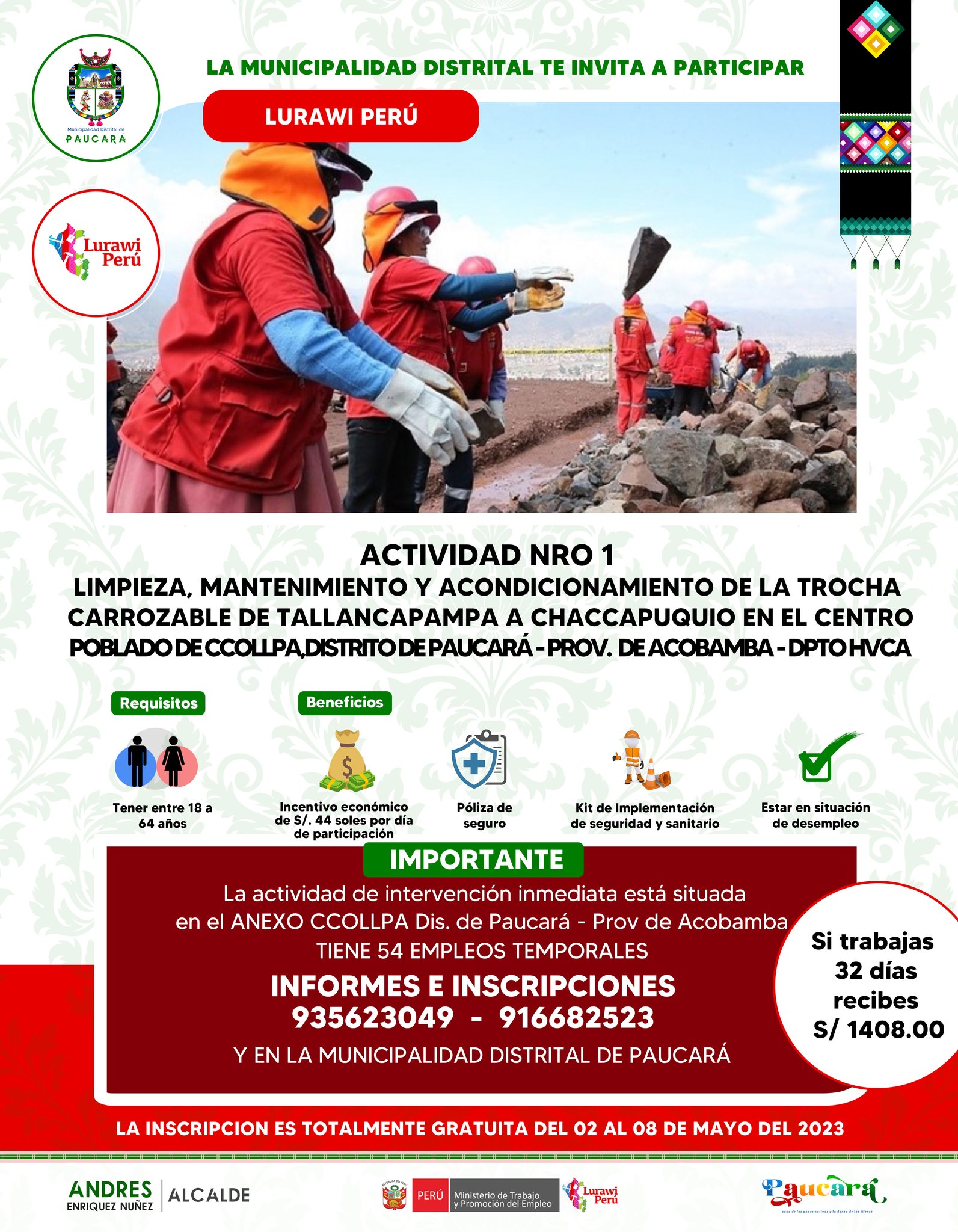 Limpieza, mantenimeinto y acondicionamiento de trocha carrozable