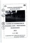 Vista preliminar de documento Cuadro de Asignación de Personal (CAP) - Provisional Reordenado 2021 del Hospital Departamental de Huancavelica