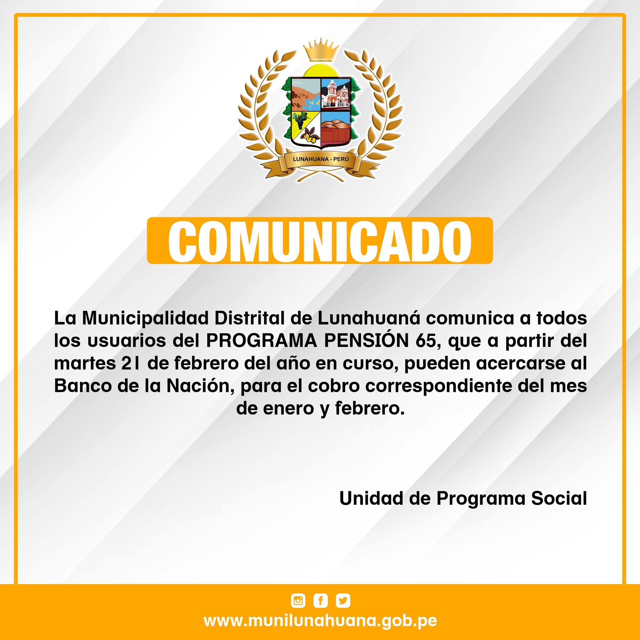🟠COMUNICADO IMPORTANTE: Programa Pensión 65🟠