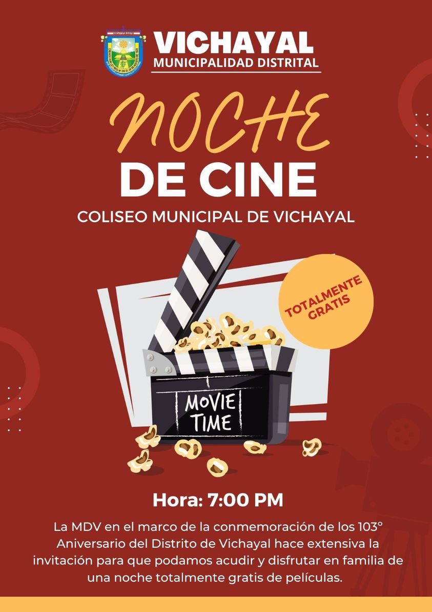Municipalidad Distrital de Vichayal realiza "Noche de Cine"