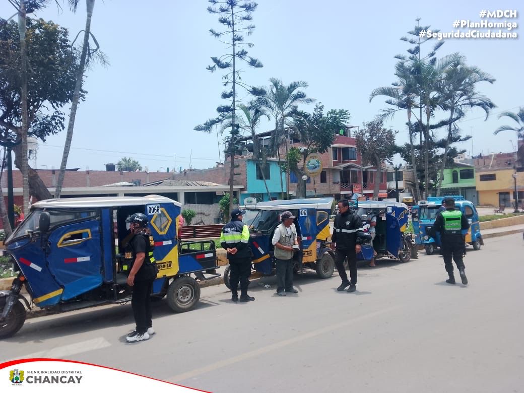 La Gerencia de Seguridad Ciudadana, la Fiscalización Municipal, la Policía Nacional del Perú (PNP) y el Tránsito Municipal están llevando a cabo el Plan Hormiga.