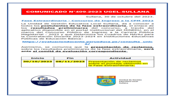 Comunicado Nº409-2023