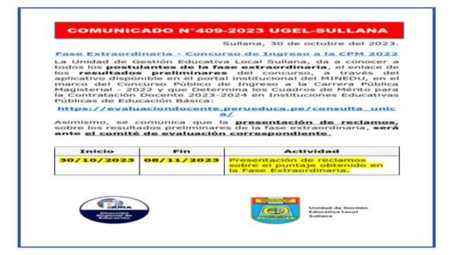 Comunicado Nº409-2023