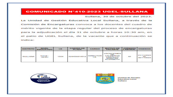 Comunicado N°410-2023