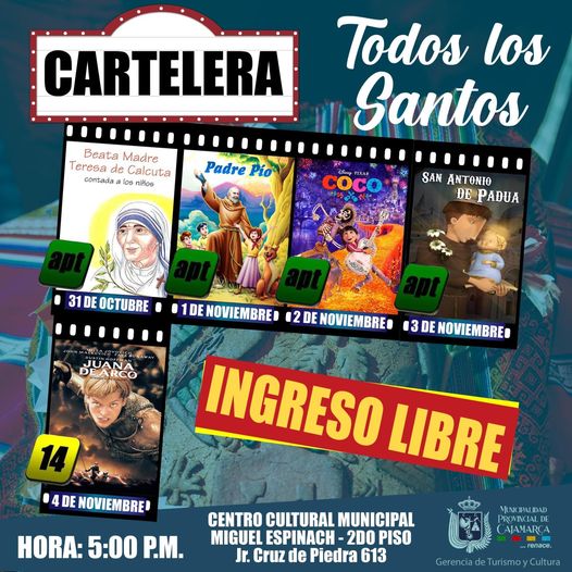 Ven al Centro Cultural Miguel Espinach y disfruta de nuestra cartelera 
🎊INGRESO LIBRE