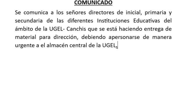 comunicado