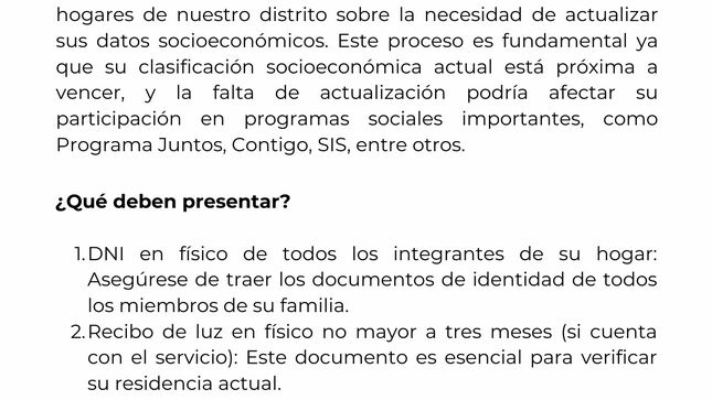 Actualizar  datos socioeconómicos