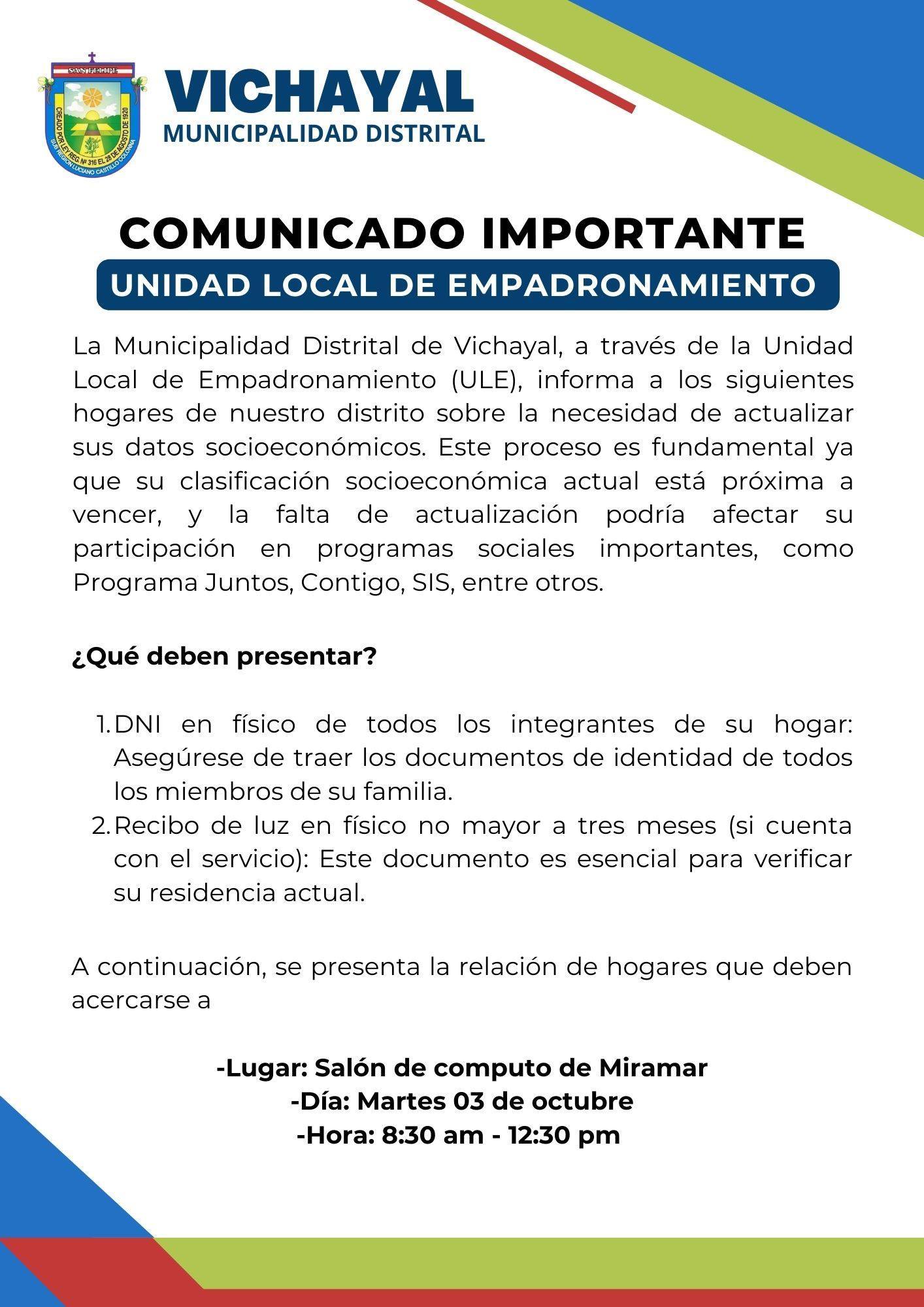 Actualizar sus datos socioeconómicos.