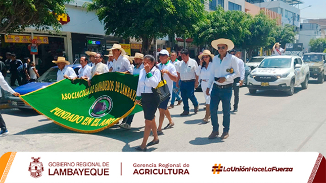 Se muestra a las distintas Gerencias Regionales que participarón en el pasacalle.