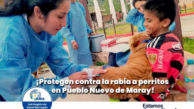 protegen contra la rabia a perritos en Pueblo Nuevo de Maray