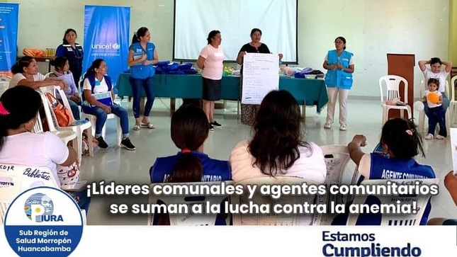 líderes comunales y agentes comunitarios se suman a la lucha contra la anemia 