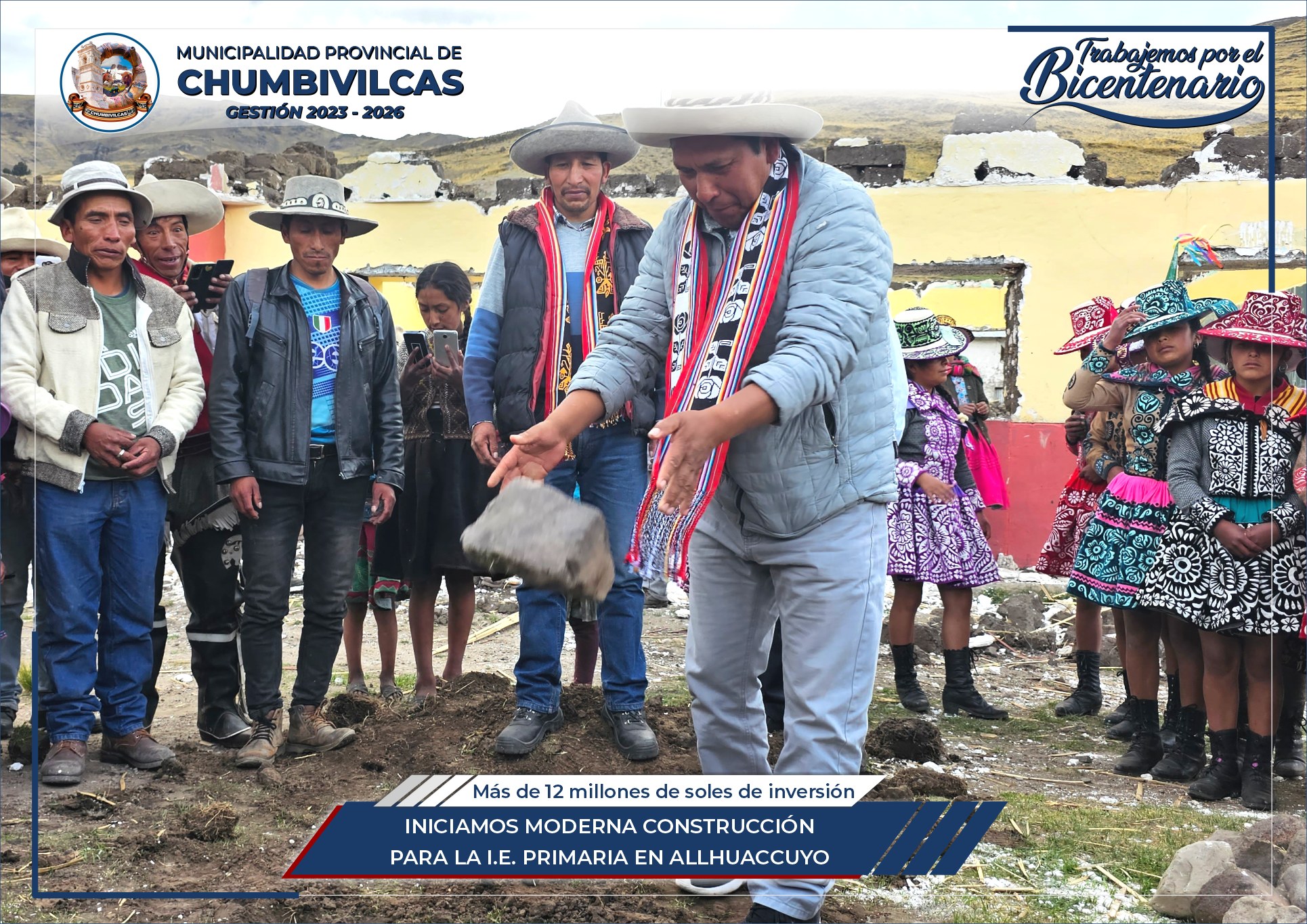 Municipalidad de Chumbivilcas inicia construcción para la I.E. Primaria en Allhuacchuyo 