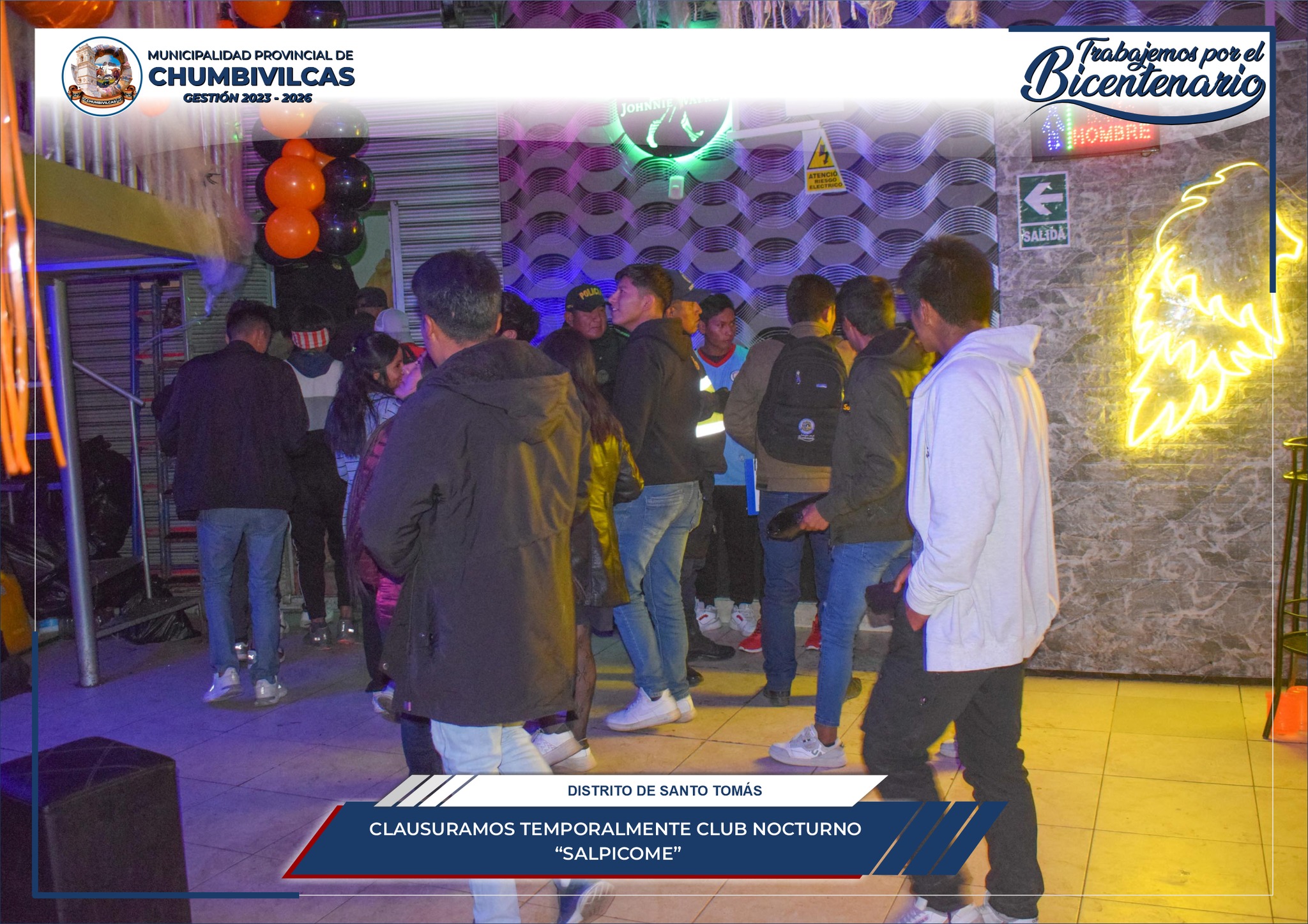 Municipalidad Provincial de Chumbivilcas clausura temporalmente club nocturno "Salpicome"